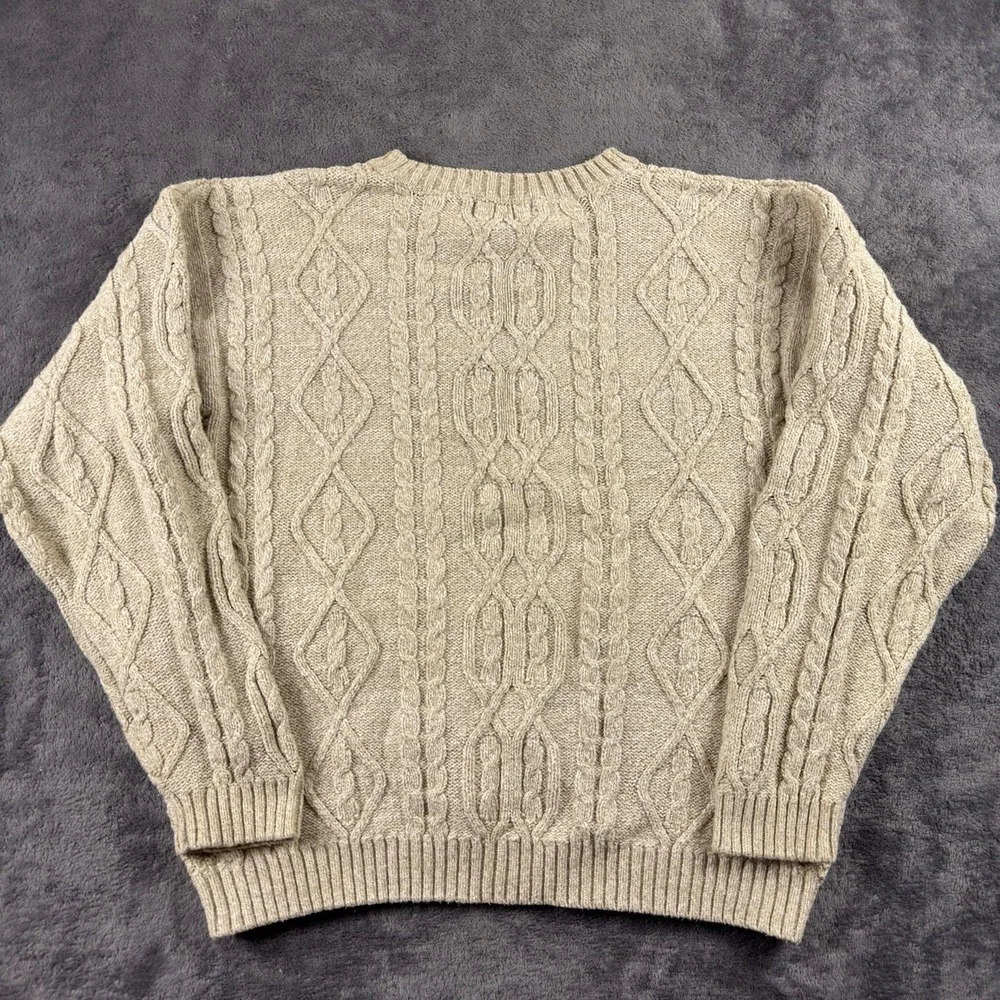 Susquehanna Trail‎ Outfitters Cable Knit Sweater Mens Size 2XL Beige Fisherman